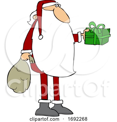 Cartoon Santa Claus Holding out a Gift by djart