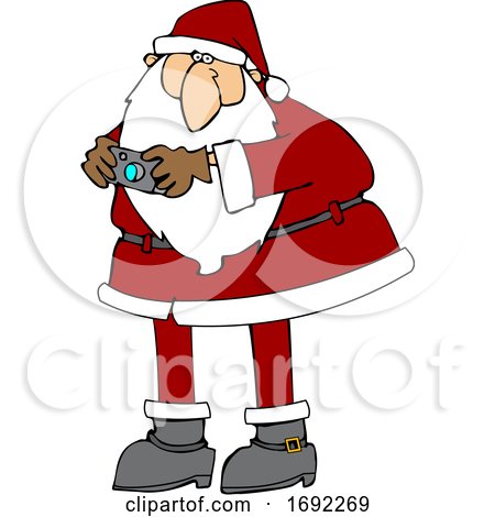 Cartoon Santa Claus Taking a Picture by djart