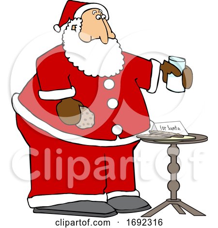 Cartoon Santa Enjoying a Snack by djart