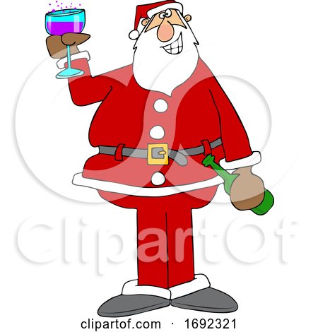 Cartoon Santa Giving a Christmas Toast by djart