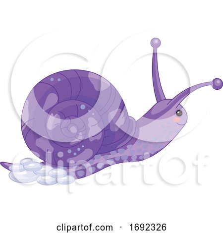 Cute Happy Purple Sea Snail by Pushkin