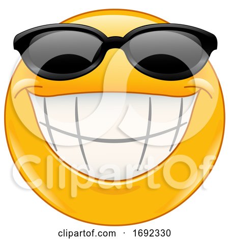 Yellow Smiley Emoji Wearing Sunglasses and Grinning by yayayoyo