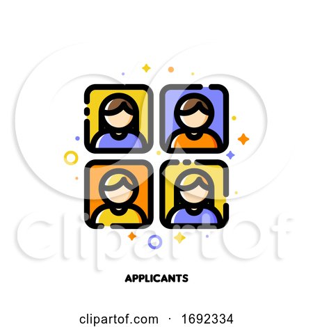 Icon of Applicants Photos for Professional Staff Recruitment Concept by elena