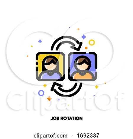 Job Rotation Icon for Human Resources Management Concept by elena