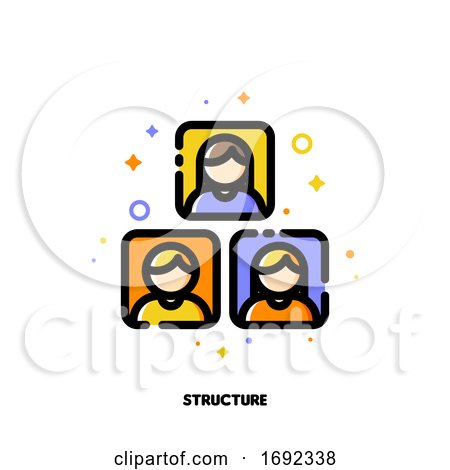 Company Organizational Structure Icon for Human Resources Management or Business Hierarchy Concept by elena