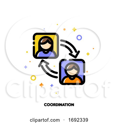 Team Coordination Icon for Concept of Participation in a Group by elena