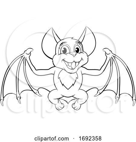 Cute Halloween Bat Cartoon Character by AtStockIllustration
