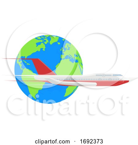 Earth and Airplane by AtStockIllustration
