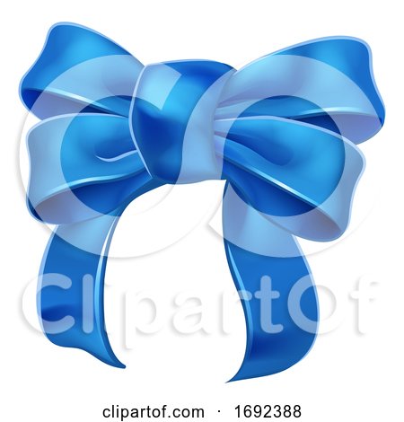 Blue Ribbon Gift Bow by AtStockIllustration