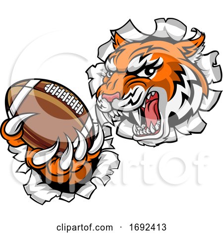 Tiger American Football Player Sports Mascot by AtStockIllustration