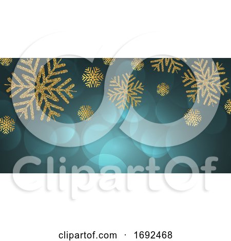 Glitter Snowflakes Christmas Banner Design by KJ Pargeter