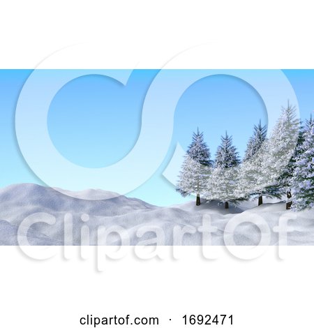 3D Christmas Winter Landscape by KJ Pargeter
