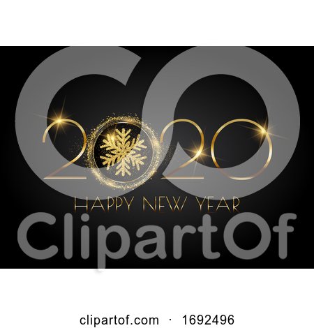 Glittery Happy New Year Background with Snowflake by KJ Pargeter