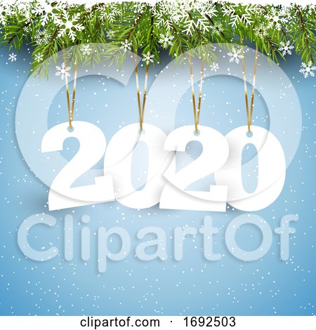 Happy New Year Background with Hanging Letters by KJ Pargeter