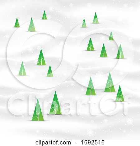 Minimal Christmas Tree Landscape Background by KJ Pargeter