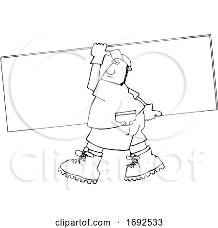Cartoon Sheetrock Worker by djart