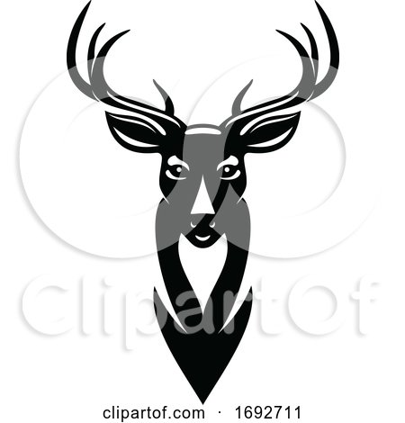Black and White Deer by Vector Tradition SM