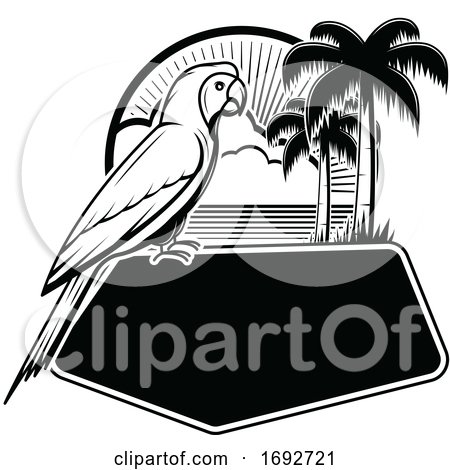 Parrot and Tropical Sign by Vector Tradition SM