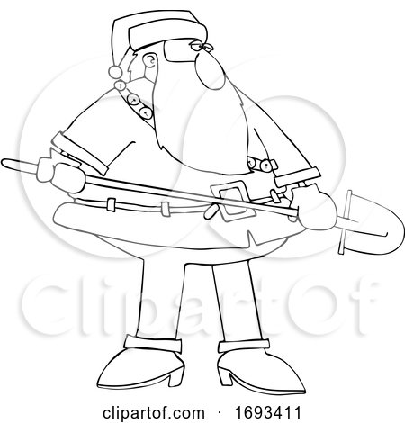 Christmas Santa Claus Holding a Shovel by djart
