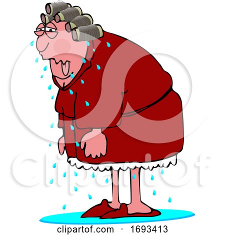 Cartoon Woman Sweating During a Hot Flash by djart