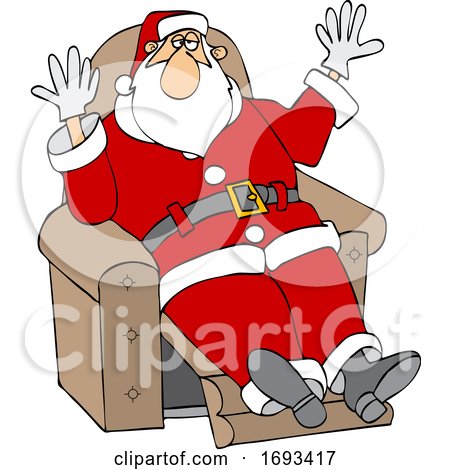 Christmas Santa Claus Kicking Back in a Recliner by djart