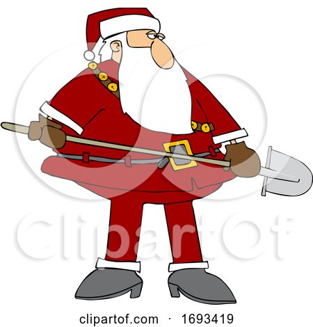 Christmas Santa Claus Holding a Shovel by djart