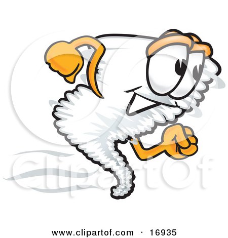 Clipart Picture of a Tornado Mascot Cartoon Character Running by Mascot Junction