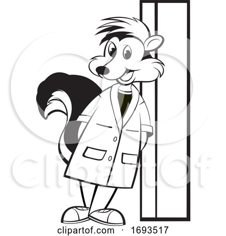 Scientist Skunk Leaning by Lal Perera