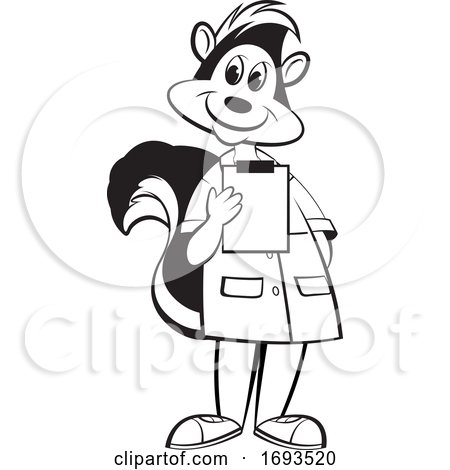 Scientist Skunk Holding a Clipboard by Lal Perera