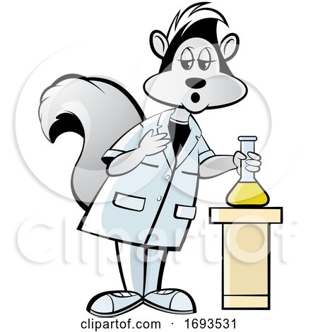 Scientist Skunk with a Flask by Lal Perera