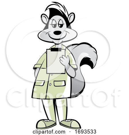 Scientist Skunk Holding a Clipboard by Lal Perera