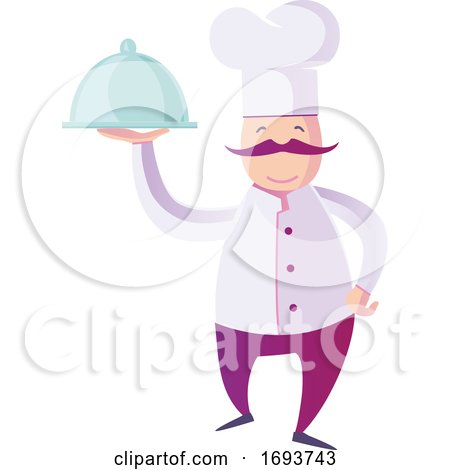 Male Chef Holding a Cloche Platter by Domenico Condello