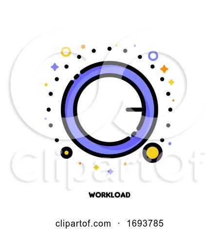 Icon of Workload Control Button Knob for Time Management or Work Efficiency Concept. Flat Filled Outline Style. Pixel Perfect 64x64. Editable Stroke by elena