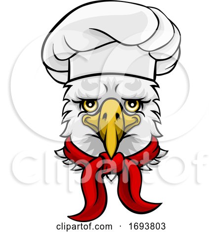 Eagle Chef Mascot Cartoon Character by AtStockIllustration
