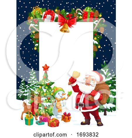 Christmas Holiday, Santa, Deer, Snowman and Gifts by Vector Tradition SM