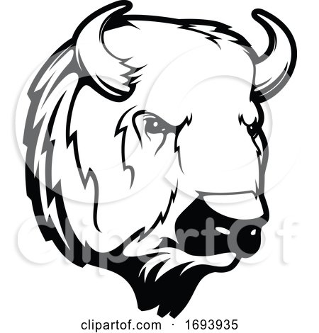 Bison Mascot Head by Vector Tradition SM