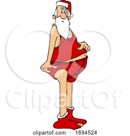 Cartoon Santa Claus in His Undies by djart