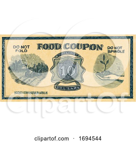 Vintage Food Stuff Ration Coupon Drawing by patrimonio