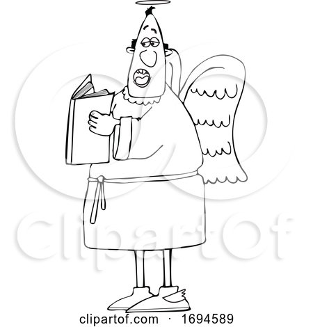 Cartoon Male Angel Holding a Book by djart