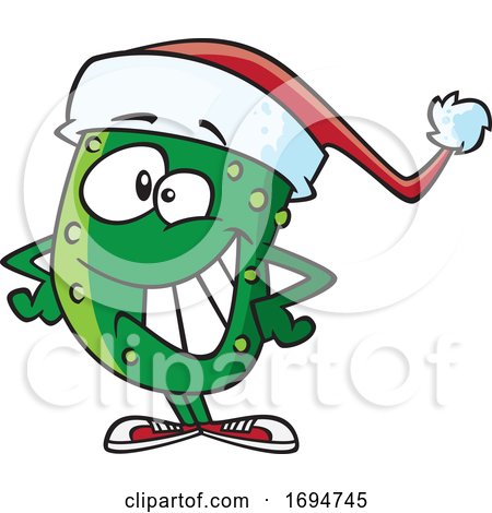 Cartoon Grinning Christmas Pickle by toonaday