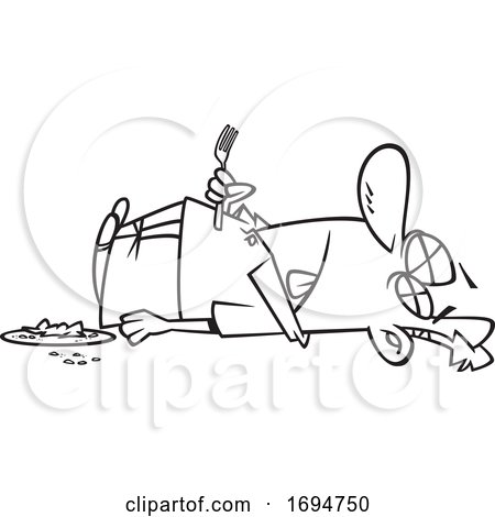 Cartoon Black and White Man Dead by Chocolate by toonaday