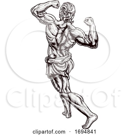 Ancient Greek or Roman Strong Man by AtStockIllustration