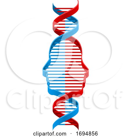 DNA Strand with Faces by AtStockIllustration