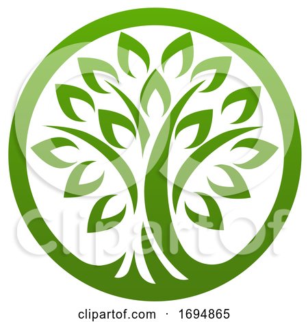 Tree Icon Concept of a Stylised Tree with Leaves by AtStockIllustration