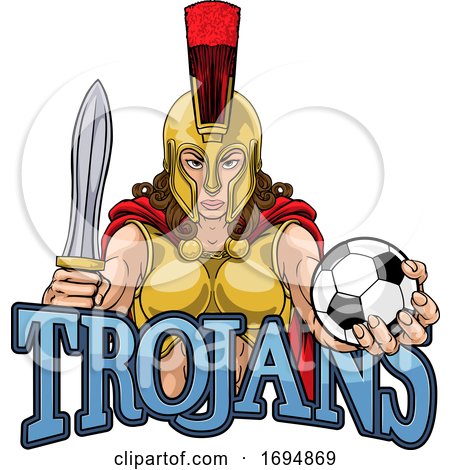 Spartan Trojan Gladiator Soccer Warrior Woman by AtStockIllustration