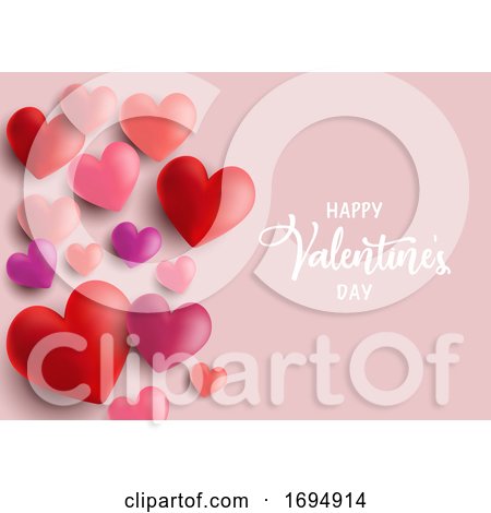 Valentine's Day Hearts Background by KJ Pargeter