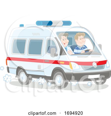 Paramedics in an Ambulance by Alex Bannykh