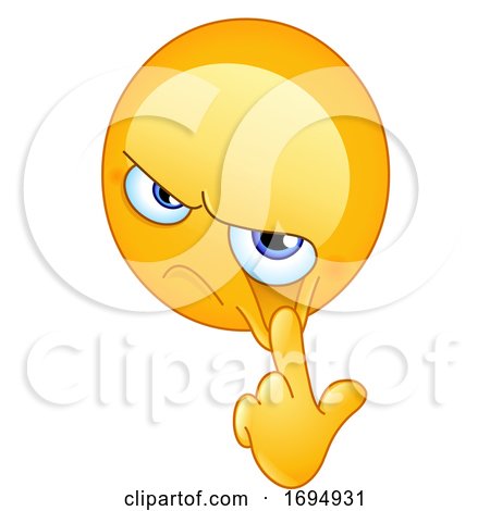 Cartoon Yellow Emoji Pulling down the Skin Under His Eye by yayayoyo