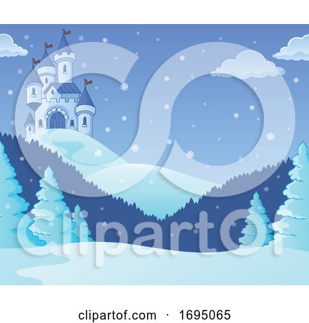 Winter Castle Background by visekart