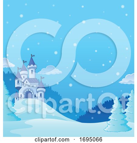 Winter Castle Background by visekart